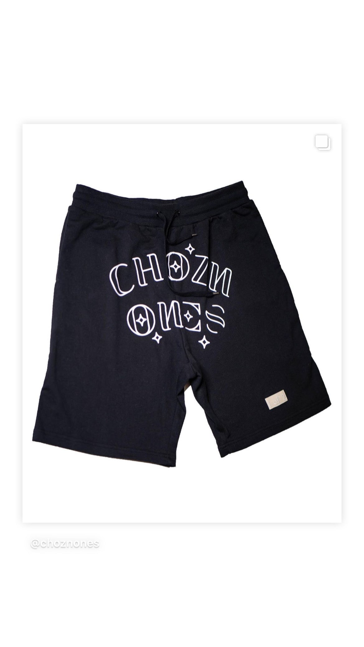 Chozn Ones Unisex Black Sweat Shorts