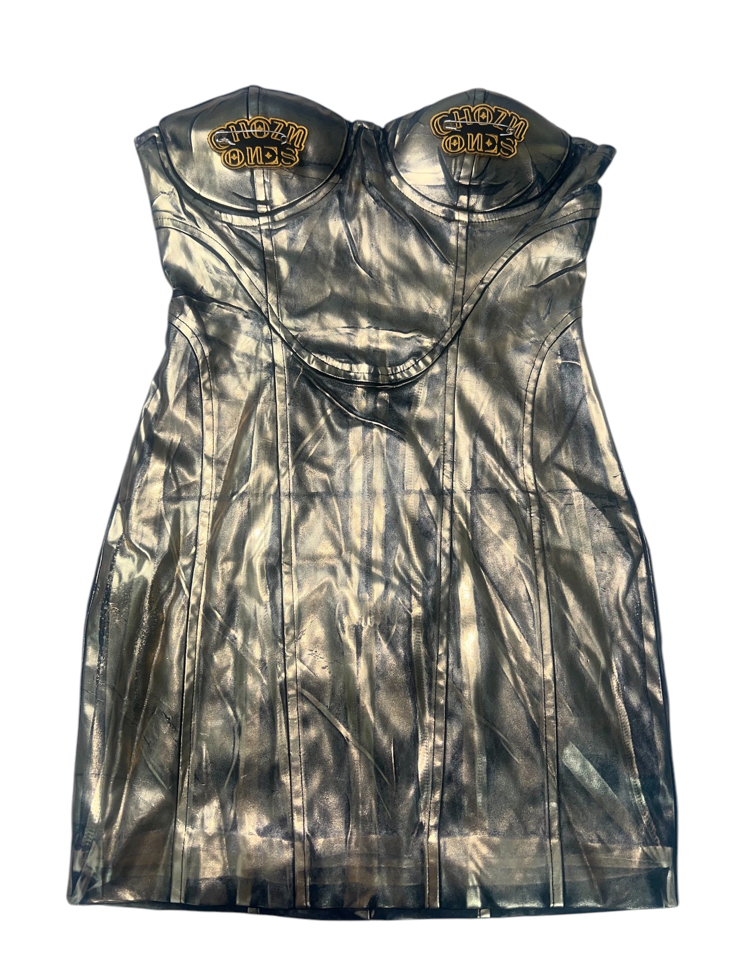 Gold Chrome Bobby Pin Dress