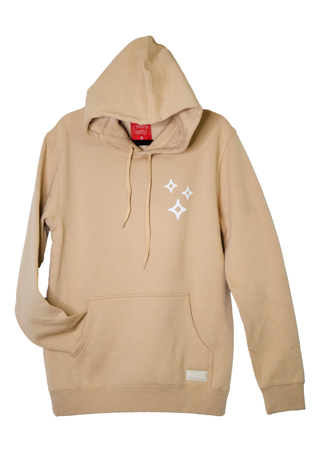 Chozn Ones Heavyweight Unisex Tan Hoodie Three Diamond Starz Logo